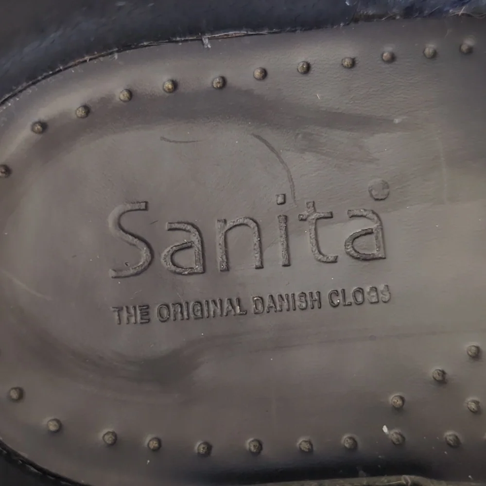 Sanita Reptile Embossed Leather Slip On Clogs EU 39 Blue Green - Picture 5 of 16